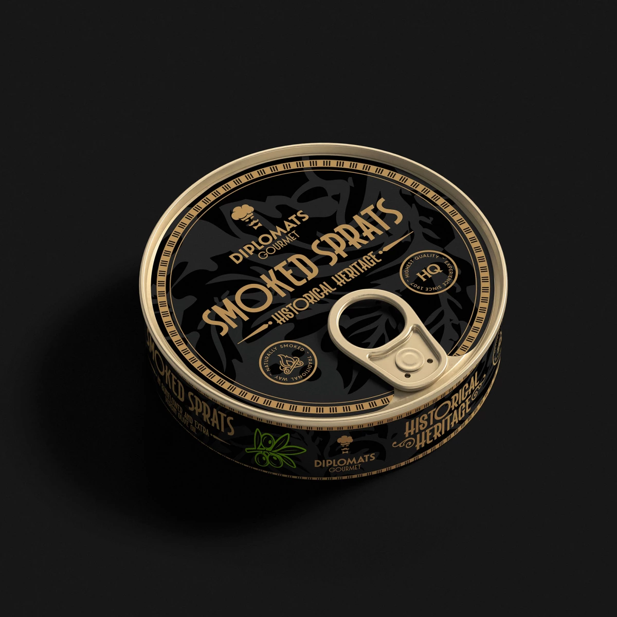 Diplomats Gourmet Smoked Sprats. Histoical Heritage. — packaging, image 4