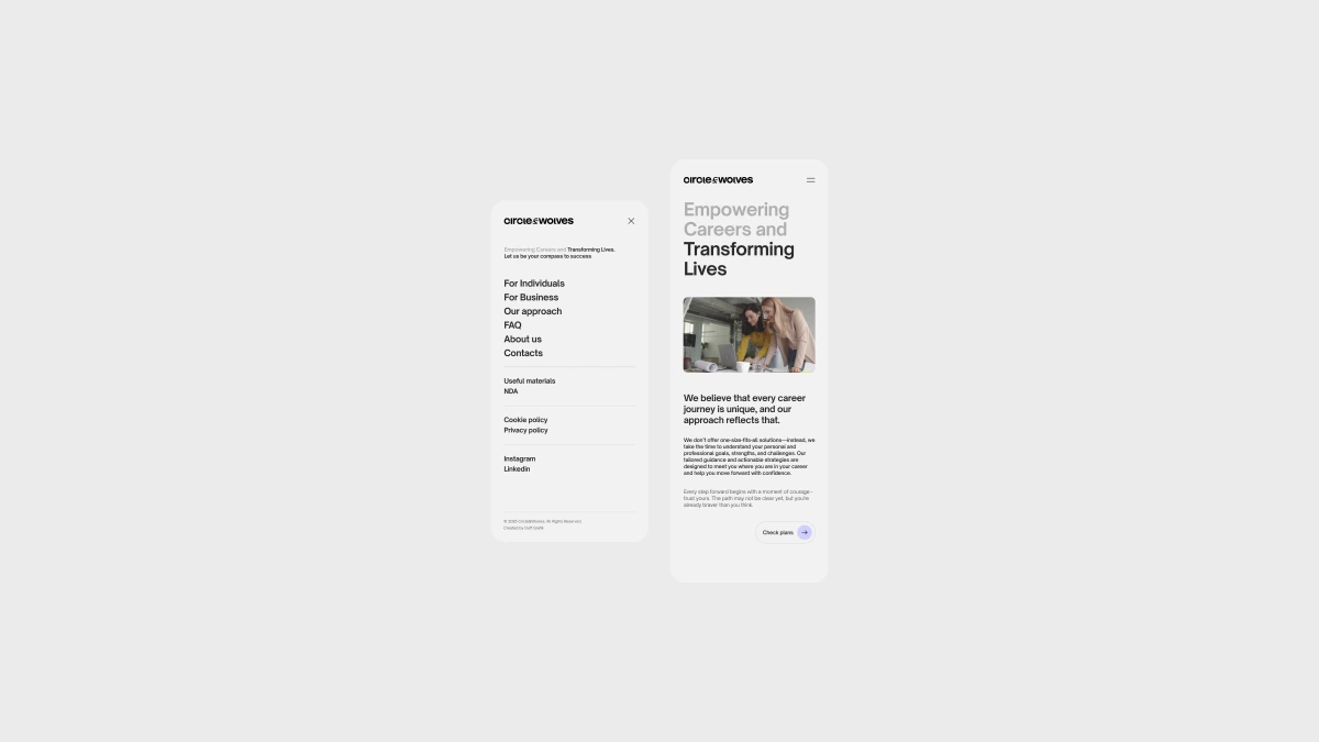 Circle & Wolves — web design, image 1
