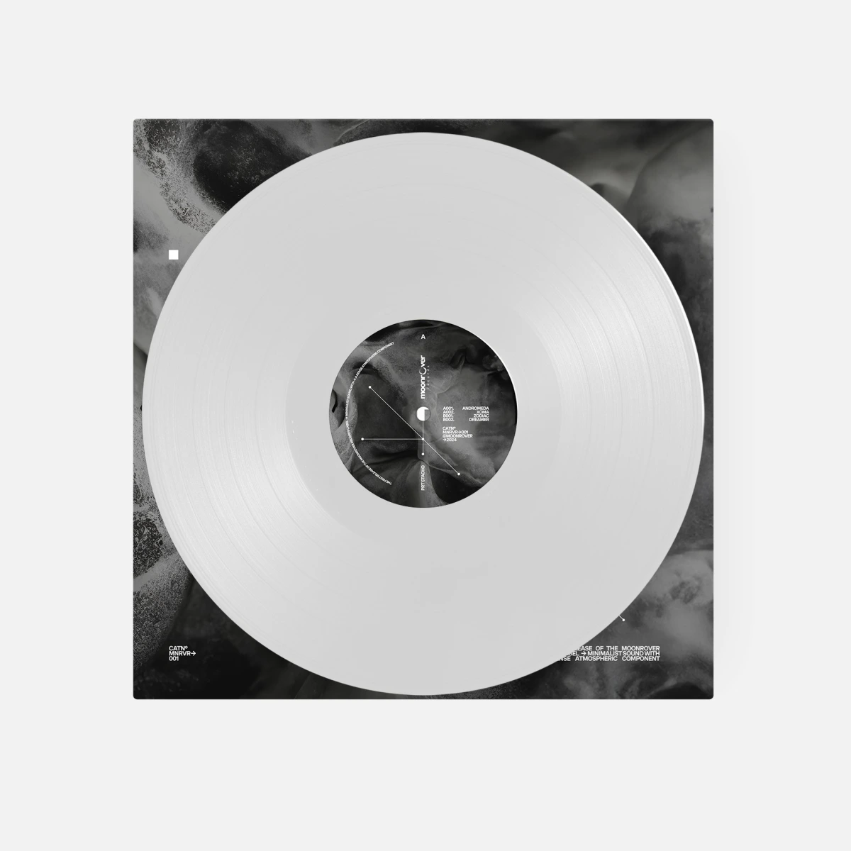 Andromeda white vinyl record on marbled grey sleeve