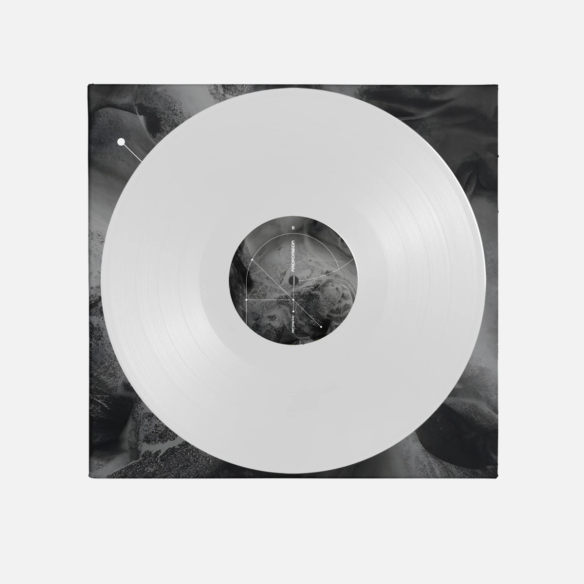 Andromeda white vinyl record close-up on sleeve