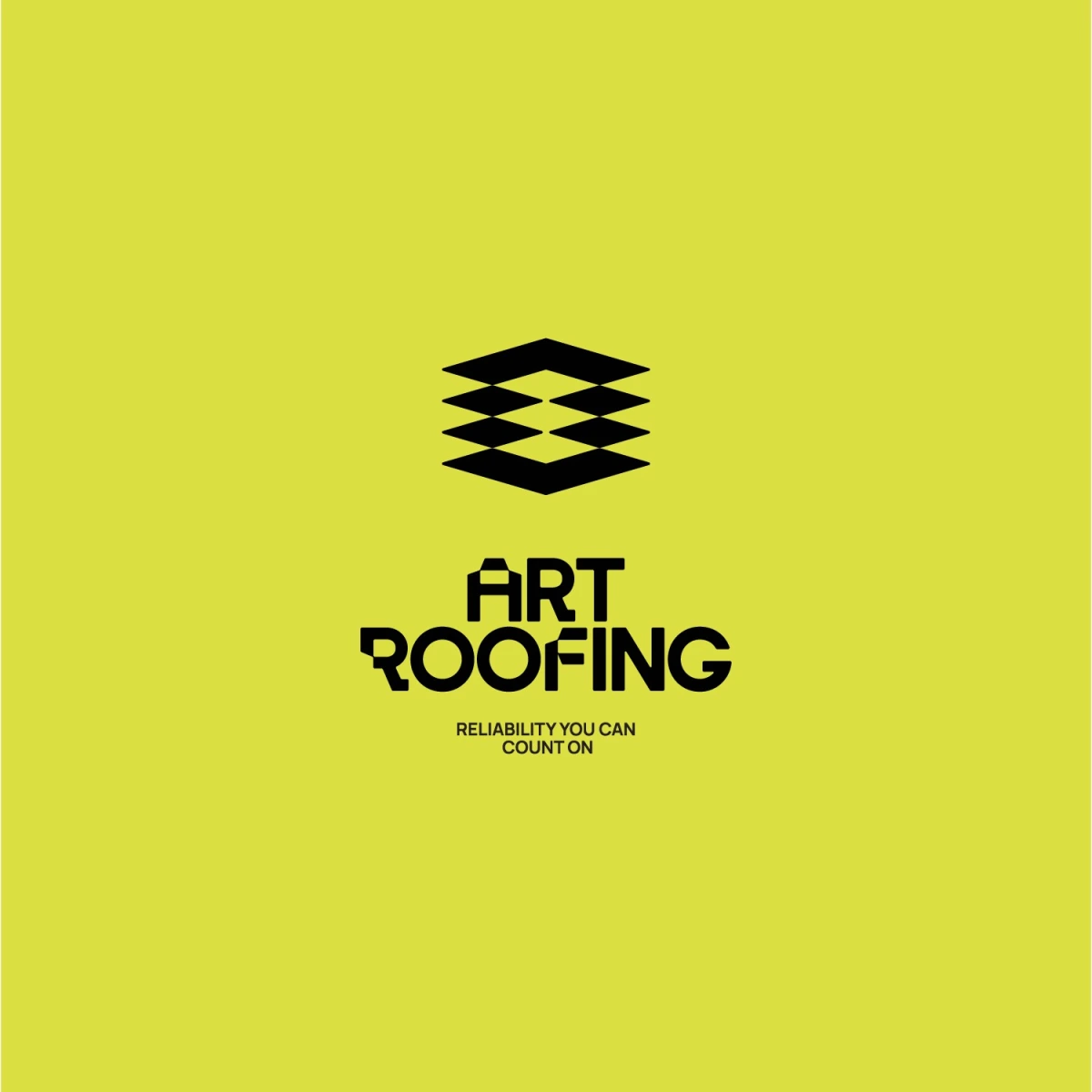 Art Roofing logo on lime green background