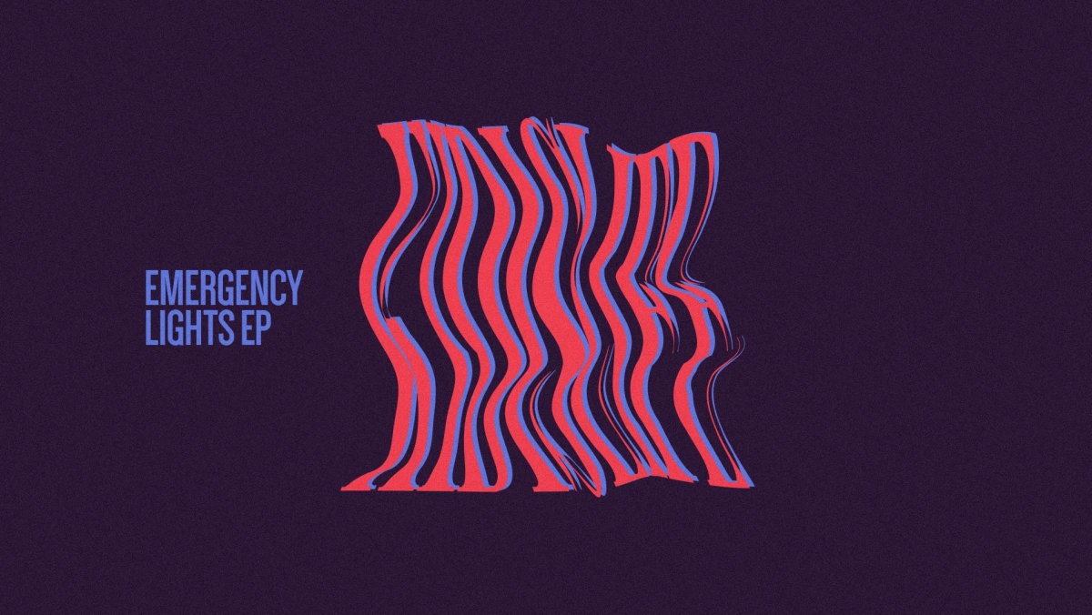 Kidislive Emergency Lights EP title in wavy type on dark purple