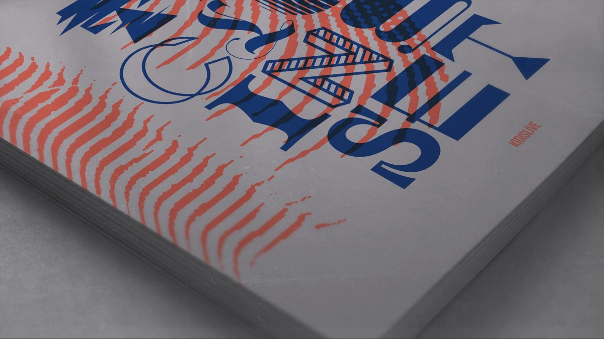 Close-up of The Closing Set EP cover corner and blue lettering