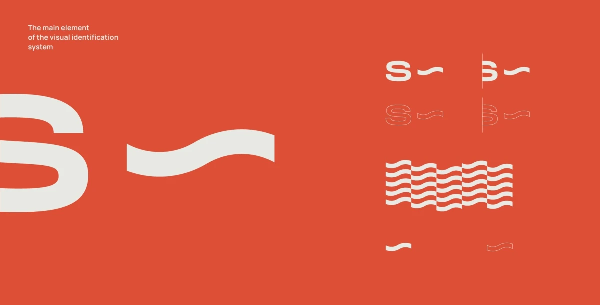Shine wave symbol pattern on orange background
