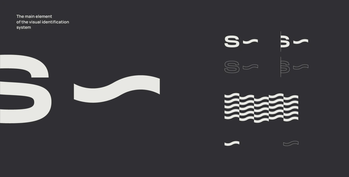 Shine wave symbol pattern on dark grey background