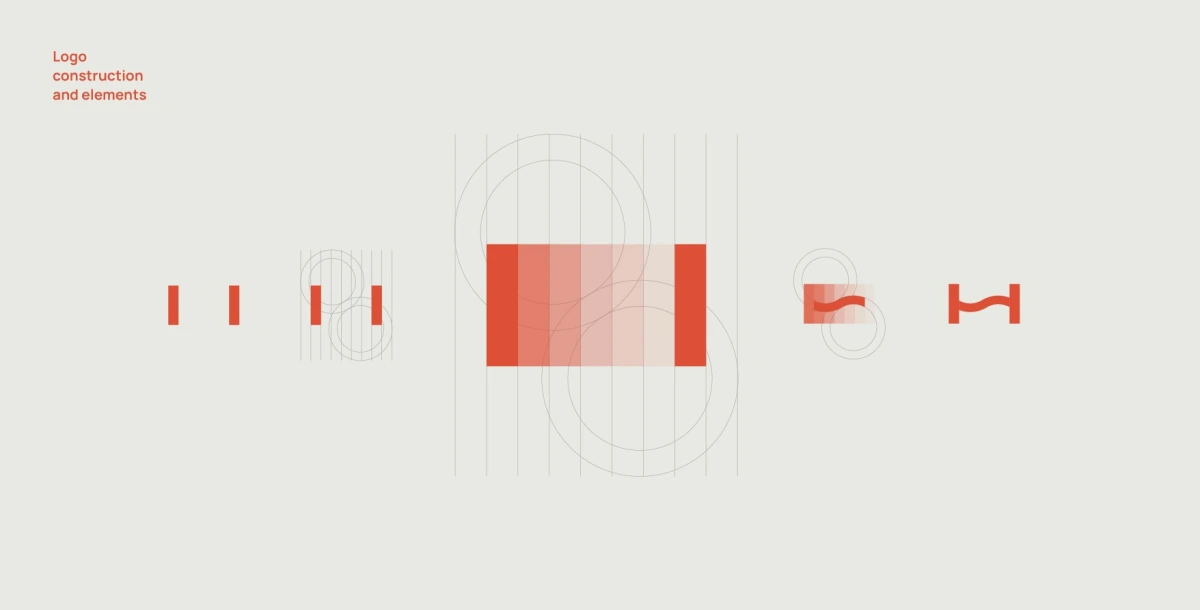 Shine logo build guide with geometric shapes forming the S mark