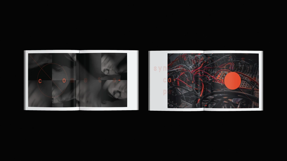The Gimp book spreads, face collage and red cable macro photo