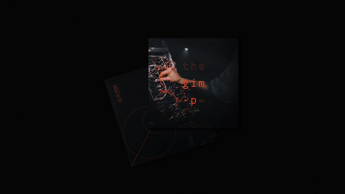 The Gimp album cover stacked on round vinyl record mockup