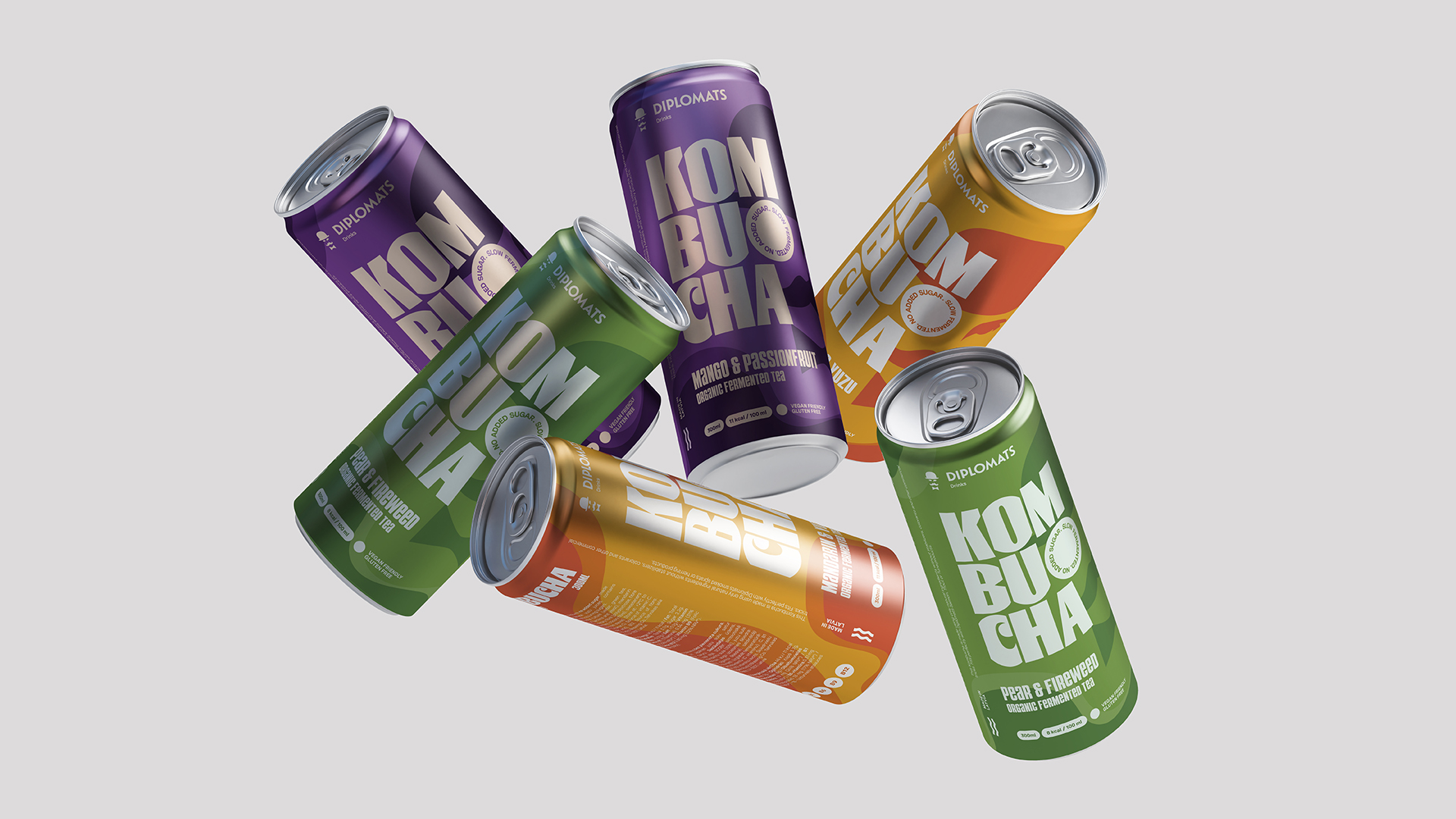 diplomats, kombucha, riga design agency, food packaging, ouff grafik